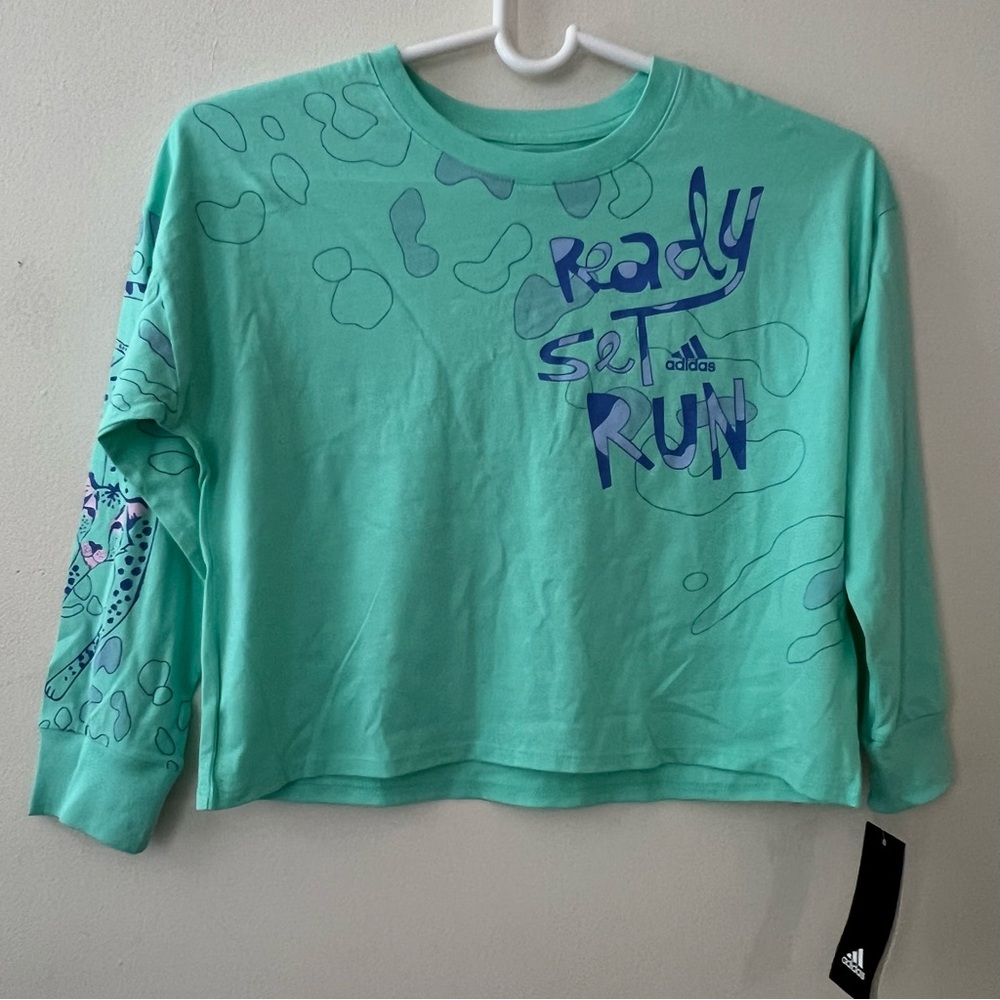 Adidas Girls Long Sleeve Crewneck  Shirt  Size Small (7/8)
